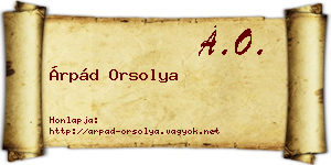 Árpád Orsolya névjegykártya