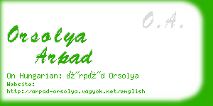 orsolya arpad business card